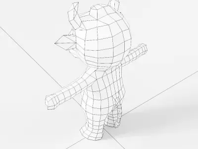 Baby cow cartoon 3d model  Low-poly 3D model