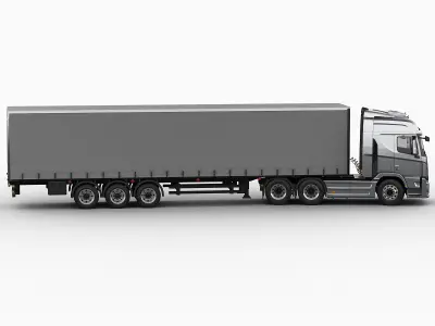 Hyundai Xcient with trailer 3D model