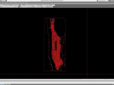 Manhattan Map 2D to 3D with CNC Cutting Low-poly 3D model