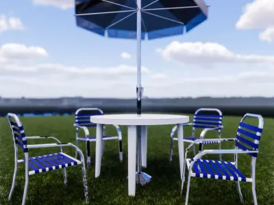 outdoor table set 3D model