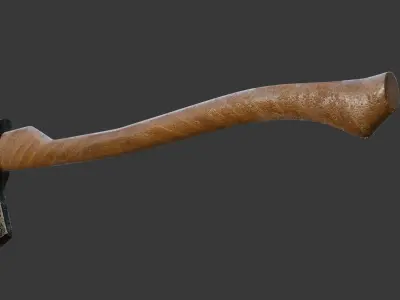 Modern Wooden Axe Realistic 3D Model Free low-poly 3D model