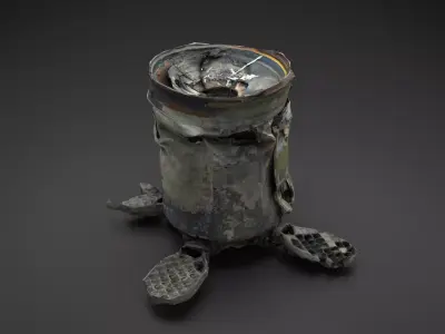 Destroyed OTR-21 SS-21 Scarab Tochka-U Photoscan Game Ready Low-poly 3D model