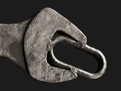 Apocalyptic Wrench Bowie Knife Free low-poly 3D model