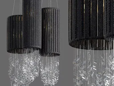 Cloth strips chandelier Free 3D model