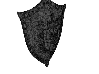 Medieval Knight Shield Heraldic Crest 3D model