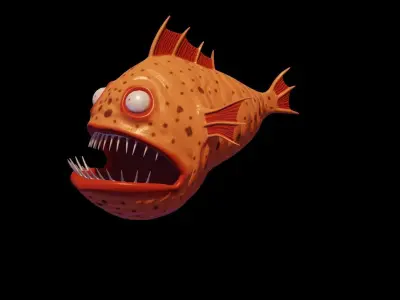 creepy fish Low-poly 3D model