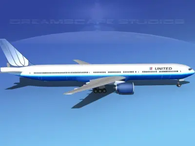Boeing 777-300 MP United Airlines 3D model