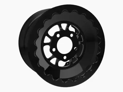 FTD Customs DBL 16x16 drag rear wheel Low-poly 3D model