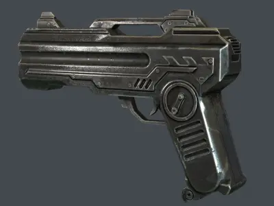 Sci-fi Pistol Concept Model Low-poly 3D model
