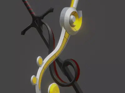 Music Note sword Series 3d model  Low-poly 3D model