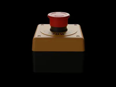Emergency Stop Low-poly 3D model