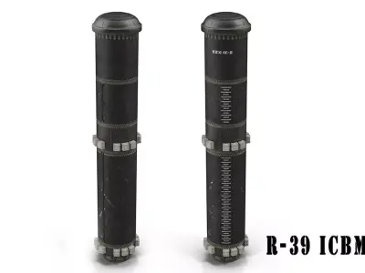 R-39 ICBM ballistic missile 3D model