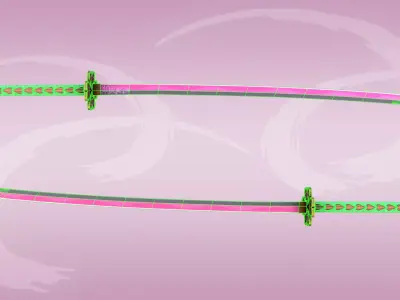 Demon Slayer Mitsuri Kanroji Nichirin Sword Low-poly 3D model