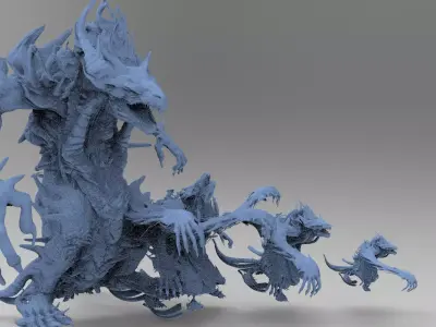 Hand Statue gargoyle Sculptures 3D model