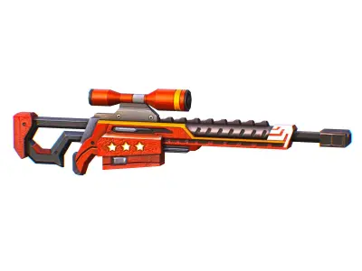 LowPoly Cartoon Sci-Fi Sniper Rifle Future Low-poly 3D model