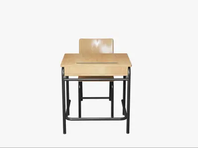 Chair and school desk Free low-poly 3D model