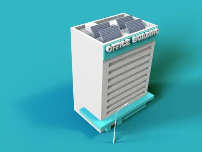 Office Building Low-poly 3D model