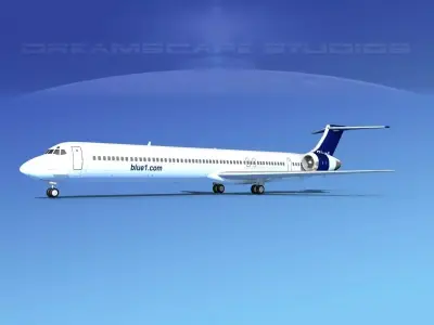 McDonnell Douglas MD-90 Blue 1 3D model