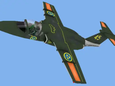 SAAB 105 SK60B Low-poly 3D model