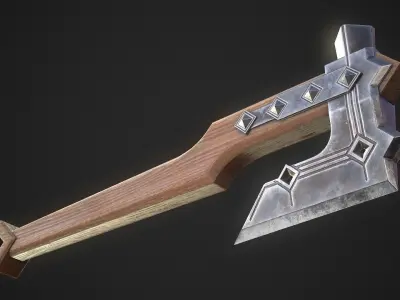 Dwarf Axe Low-poly 3D model