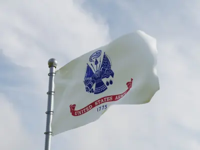 Animated American US Flags 3D model