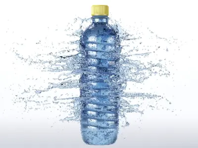 Three Bottle splashes 3D model
