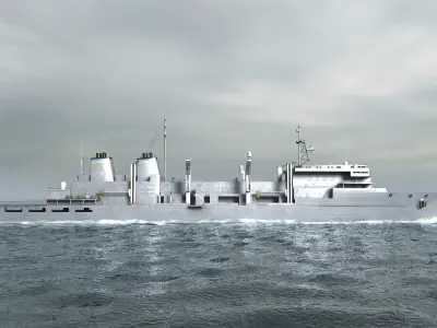 US Navy Supply-class fast combat support USS Low-poly 3D model