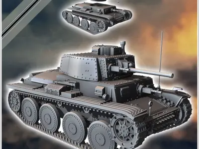 Panzer 38t Ausf G - miniatures tabletop scenery 3D print model