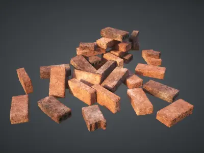 Bricks pack Low-poly 3D model