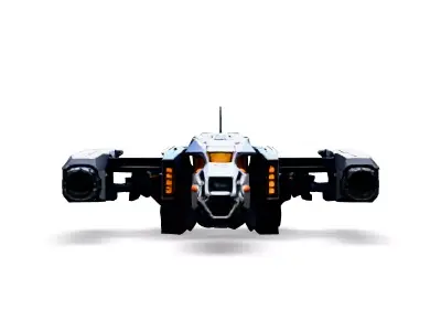 Scifi Fighter Spaceship Model Low-poly 3D model