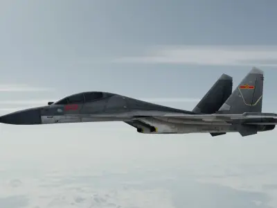  Chinese J16 fighter jet Hand painted  Low-poly  game model Low-poly 3D model