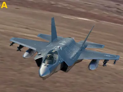 F35 Collection - Fully Rigged and High Resolution Cocpit Low-poly 3D model