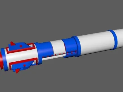 Rocket missile rigged maya 3D model