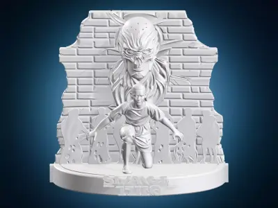 Stranger Things Eleven vs Vecna Diorama 3D print model