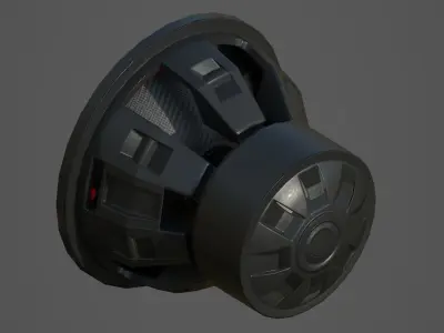 Car Audio System Speakers and Box Low Poly Low-poly 3D model