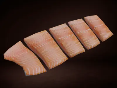 Salmon piece Low-poly 3D model