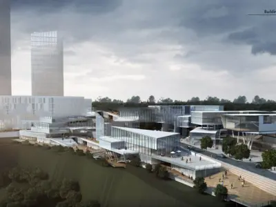 SU model of headquarters base office and commercial buildings 3D model