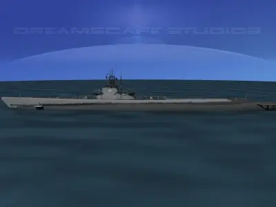 Balao Class Submarine USS Balao SS285 3D model