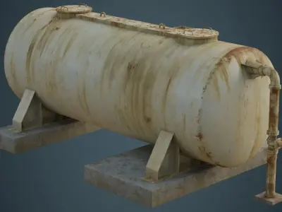 Industrial Gas Tank 5B Low-poly 3D model