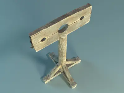 Pillory PBR Low-poly 3D model