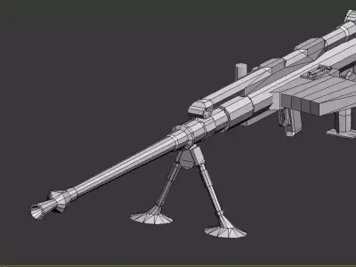 Solothurn machine gun Low-poly 3D model
