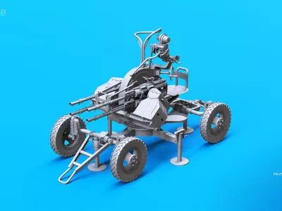 ZPU-4 Quad-Barrel Anti-Aircraft Gun 3D model