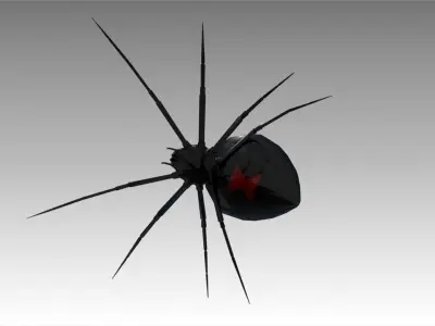 Black widow Low-poly 3D model