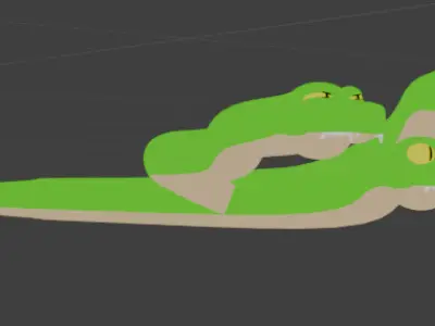 Serpiente Tres Cabezas Low-poly 3D model