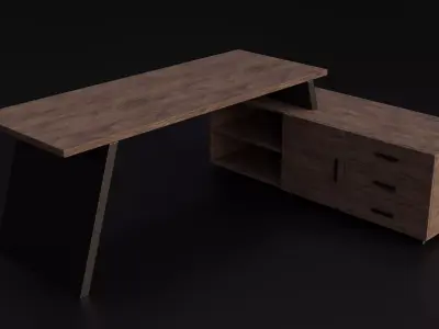 Modern Desk Design Free 3D model