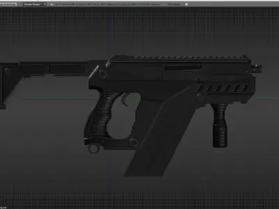Submachine Gun M24 R Retexurted Low-poly 3D model