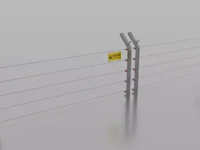 Jurassic Themed - Dilophosaurus Fence Low-poly 3D model