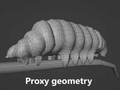 Caterpillar model for Blender 3 Free low-poly 3D model
