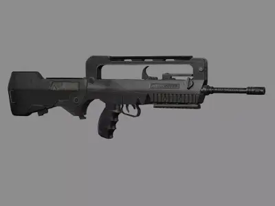 Assault MS2 Bullpup Game Ready Rifle Low Poly 3D Model Low-poly 3D model