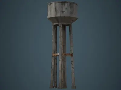 Water Tank 2B Low-poly 3D model